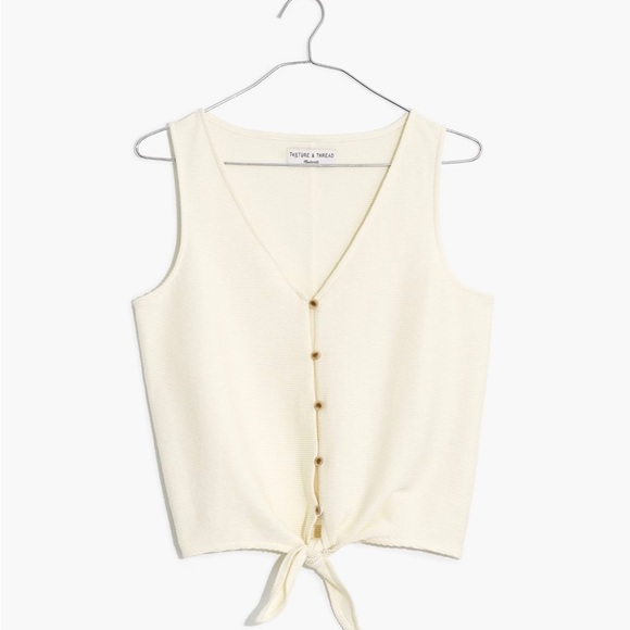 Texture & Thread (Madewell) Button-Front Tie Tank Top - Picture 1 of 4
